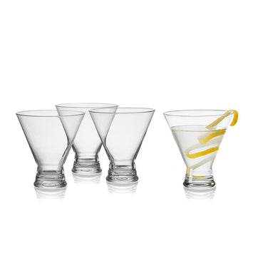 Mikasa, Silver Set of 4 Cheers Crystal Martini Cocktail Glasses,  Model:5159319