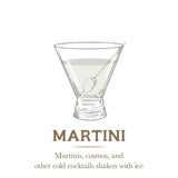 Mikasa Party Set Of 4 Stemless Martini Glasses, 10 Ounce, Clear And Gold