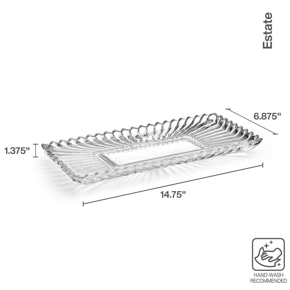Estate Crystal Rectangular Tray