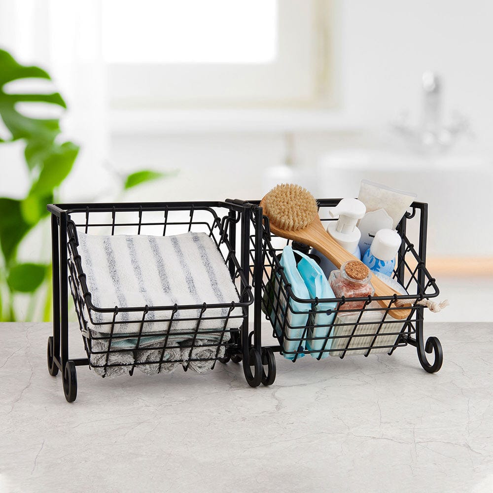 Flip 2 Tier Adjustable Storage Basket Mikasa