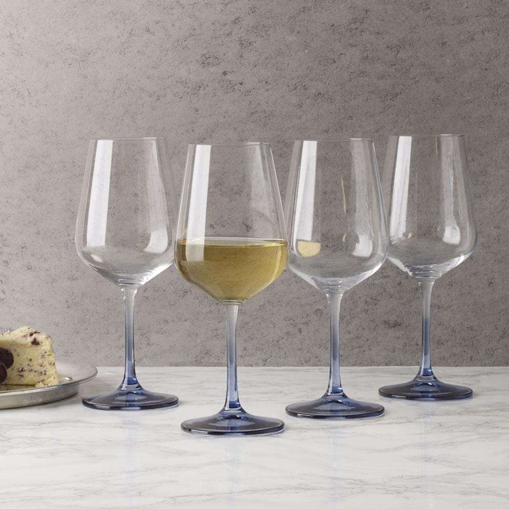 Gianna Ombre Blue Set of 4 White Wine Glasses Mikasa
