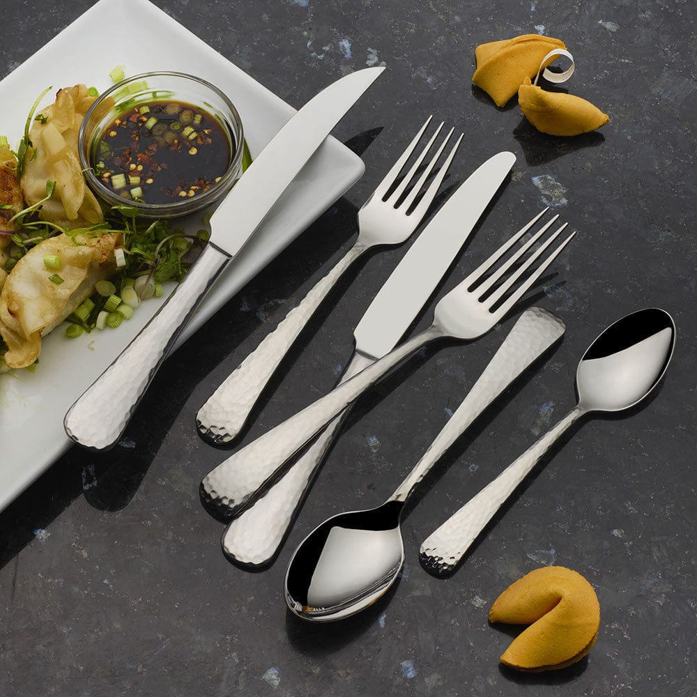 Hammered Mirror Opulent 75 Piece Flatware Set, Service for 12 Mikasa