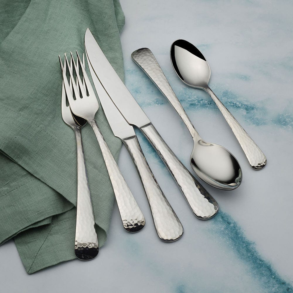 Hammered Mirror Opulent 75 Piece Flatware Set, Service for 12 Mikasa