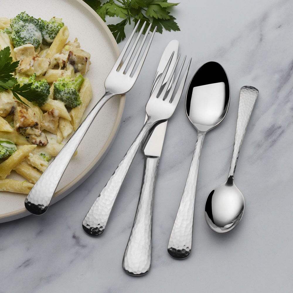 Hammered Mirror Opulent 75 Piece Flatware Set, Service for 12 Mikasa