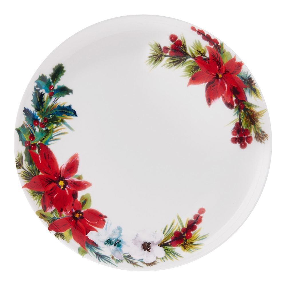 Hope Joy Poinsettia 16 Piece Dinnerware Set, Service for 4