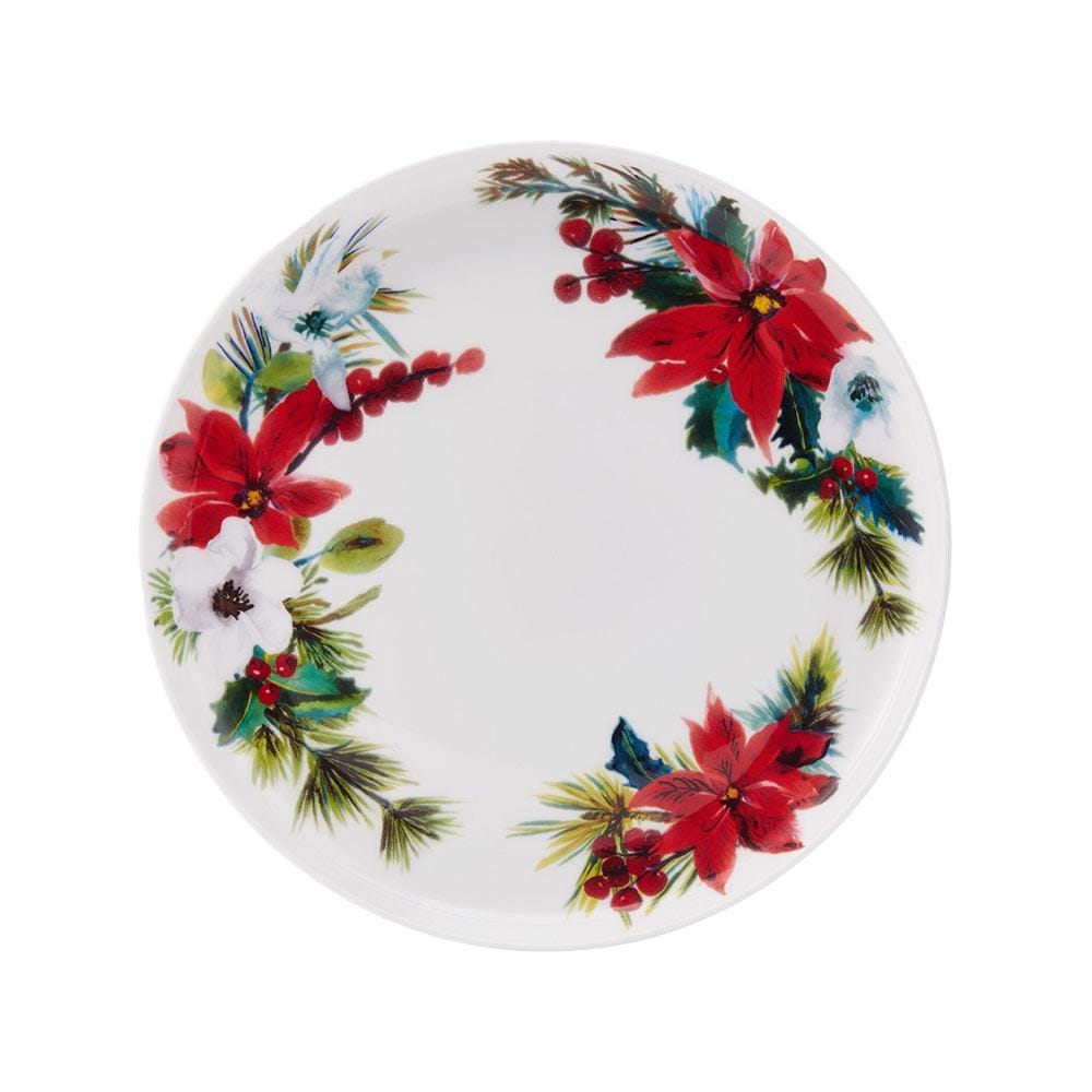 Hope Joy Poinsettia 16 Piece Dinnerware Set, Service for 4