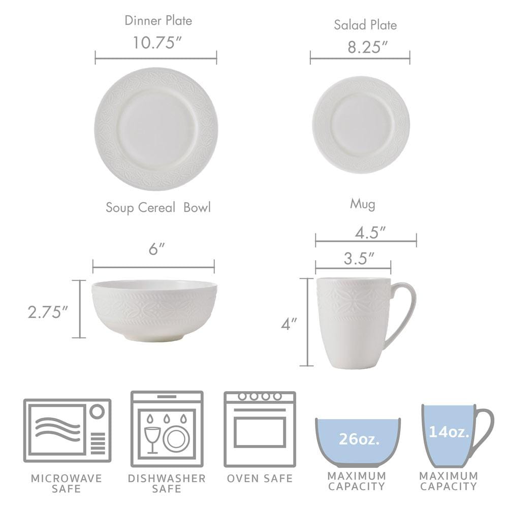 Indira 16 Piece Dinnerware Set, Service for 4 Mikasa