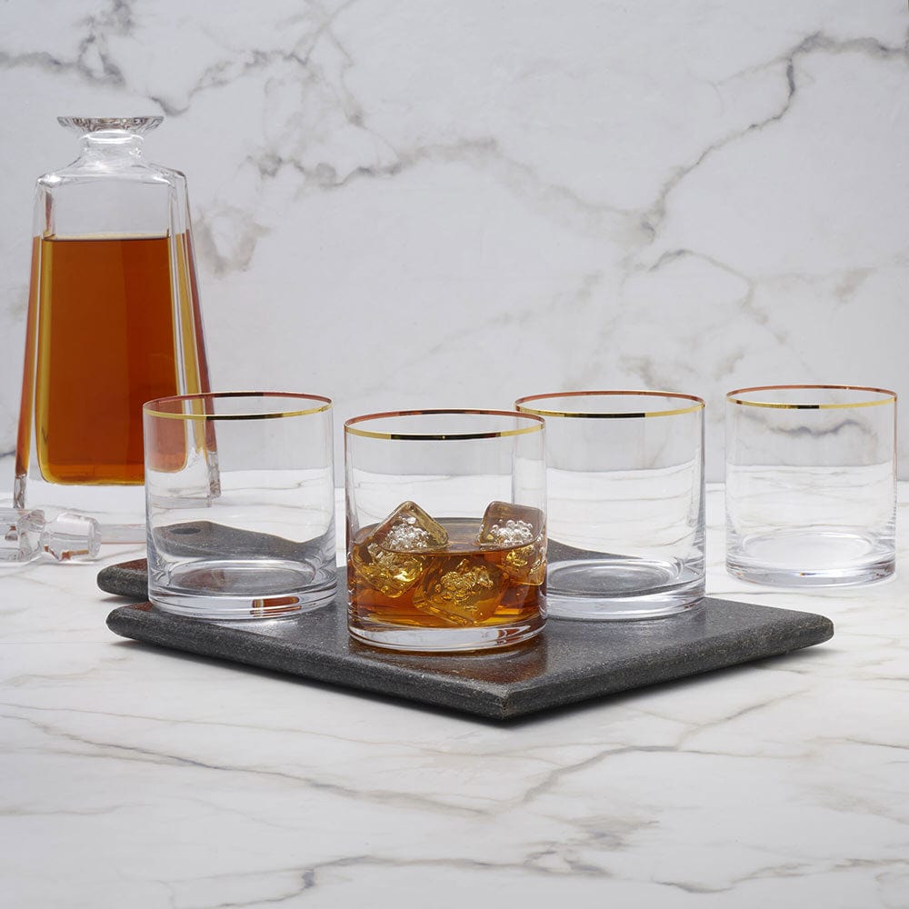 Julie Gold Set of 4 Double Old Fashioned Whiskey Glasses Mikasa