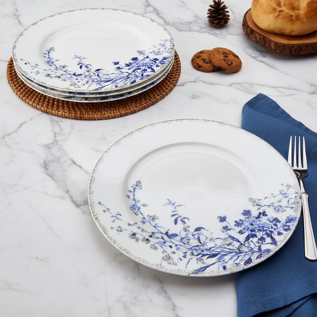 Kaia Platinum Set of 4 Dinner Plates