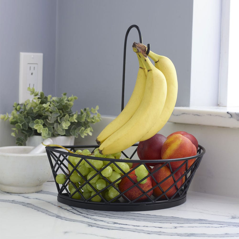 Lattice Farm Flat Back Fruit Storage Basket with Banana Hook – Mikasa