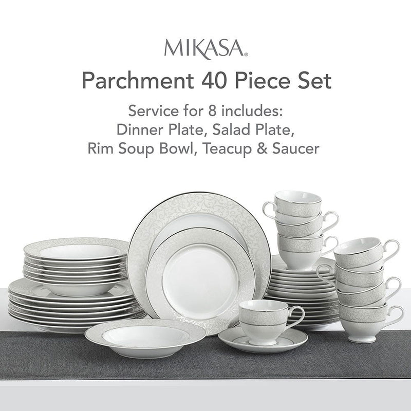 Parchment 40 Piece Dinnerware Set, Service for 8