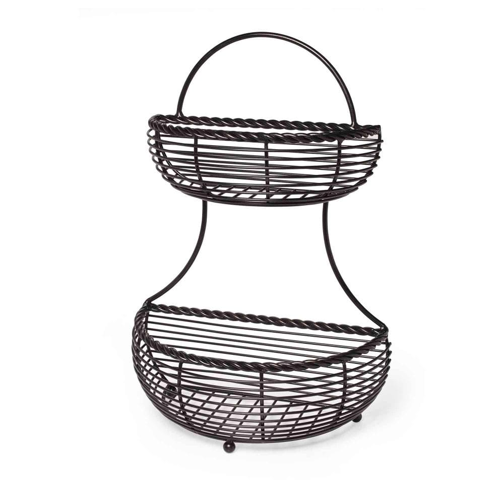 Rope 2 Tier Countertop Storage Basket Mikasa