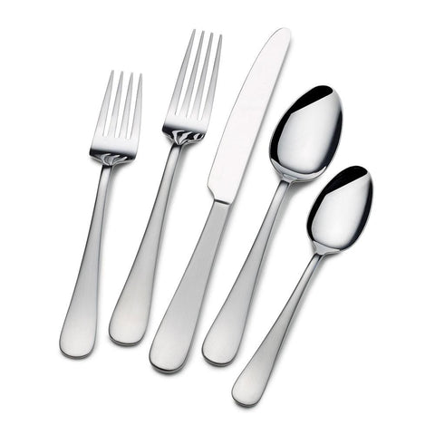 Sasaki Drama Stainless Steel Flatware – Satin Handle, Glossy Bowl, 18/0