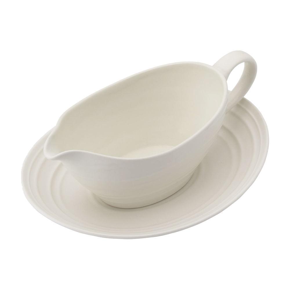 Swirl White Gravy Boat Mikasa