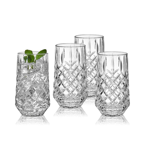 Set of 4 Handmade Western Star Highball Glasses in Decorative Gift